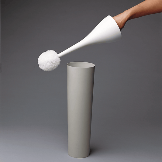 Excalibur toilet brush in grey, side view