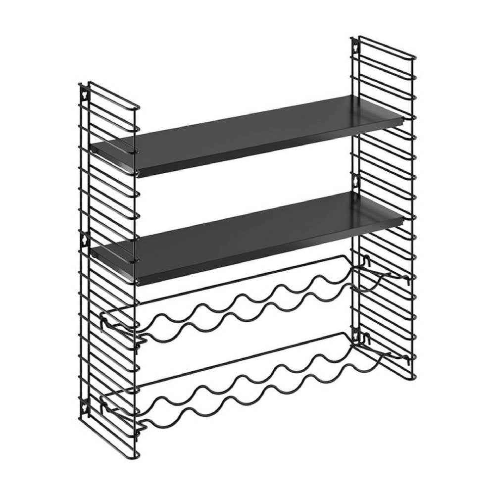 Wall Rack in Black for 12 Bottles